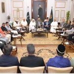 Governor Sindh, Syed Muhammad Nihal Hashmi meets with chancellors, vice-chancellors, rectors and other international educationists from universities across 34 Muslim countries at Governor House