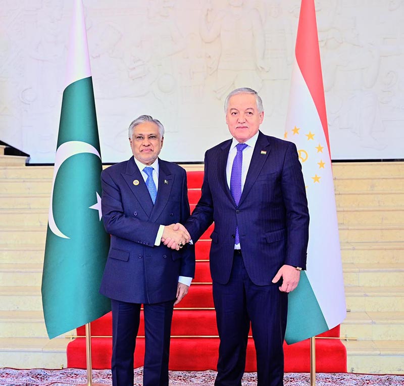 Deputy Prime Minister/Foreign Minister Senator Mohammad Ishaq Dar held a meeting with the Foreign Minister of Tajikistan, H.E. Mr. Sirojiddin Muhriddin, on the sidelines of the Shanghai Cooperation Organisation (SCO) Council of Heads of Government (CHG) meeting