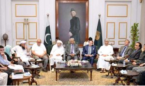 Governor Sindh, Syed Muhammad Nihal Hashmi meets with chancellors, vice-chancellors, rectors and other international educationists from universities across 34 Muslim countries at Governor House