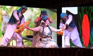 Artists from Bangladesh perform during a special cultural evening at the Open Air Theatre Lok Virsa