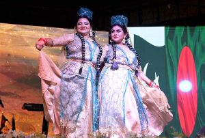 Artists from Bangladesh perform during a special cultural evening at the Open Air Theatre Lok Virsa