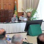 Prime Minister Muhammad Shehbaz Sharif addresses the meeting of Federal Apex Committee under the National Action Plan