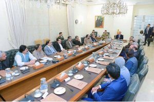 A Parliamentary delegation of Pakistan Muslim League (Q), Balochistan Awami Party, Istehkam Pakistan Party and Pakistan Muslim League (Z) meets with Prime Minister Muhammad Shehbaz Sharif