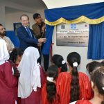 H.E. Akamatsu Shuichi, Ambassador of Japan in Pakistan inaugurates the newly constructed Tharnol Girls Model Primary School i na suburban area of Tarnol, built with support from the Government of Japan’s Grant Assistance for Grassroots Human Security Projects (GGP)