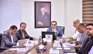 Adviser to the Prime Minister on Privatisation and Chairman Privatisation Commission, Muhammad Ali chairing the Privatisation Commission Board meeting