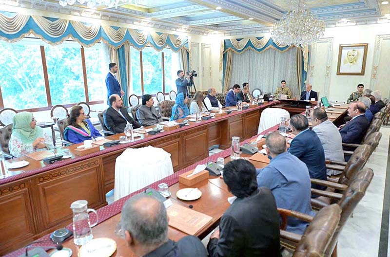 A delegation of Mutehda Qaumi Movement meets with Prime Minister Muhammad Shehbaz Sharif