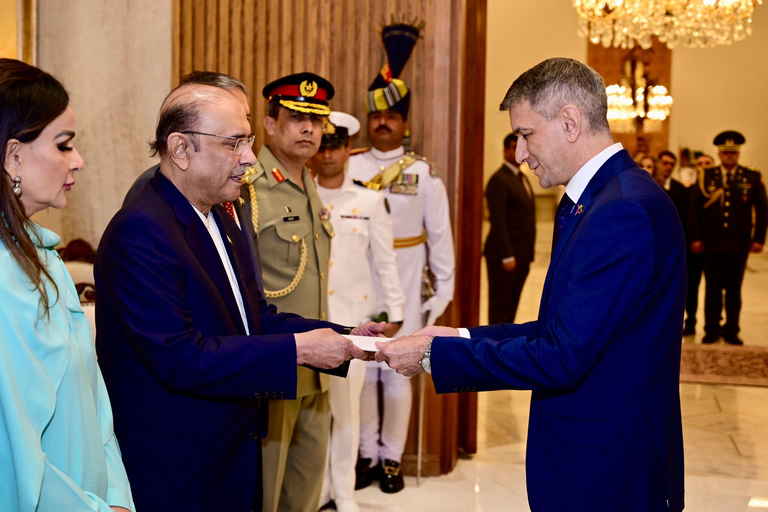 President Zardari receives credentials from Ambs. of Norway, Azerbaijan, Switzerland