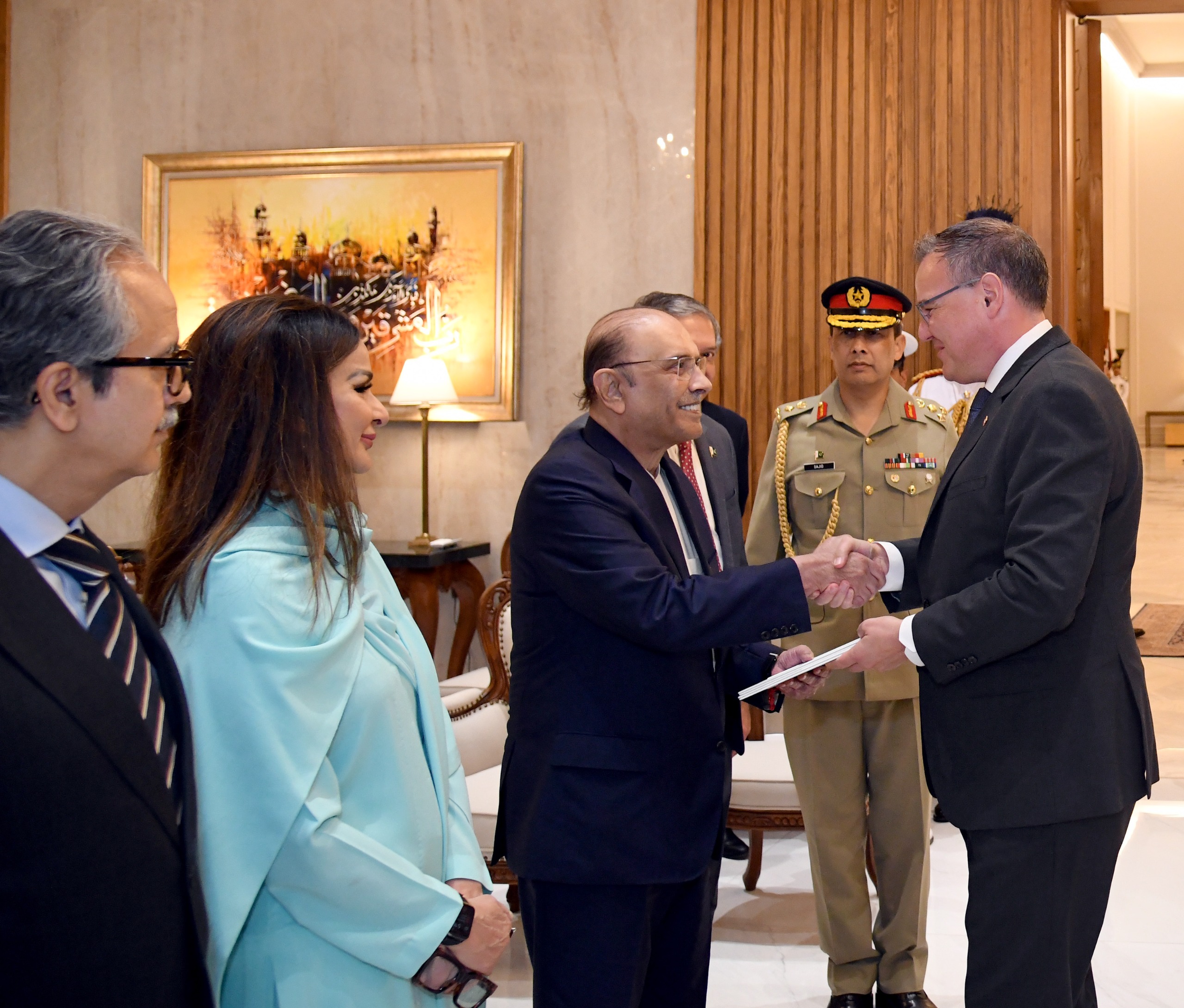 President Zardari receives credentials from Ambs. of Norway, Azerbaijan, Switzerland